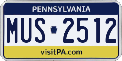 PA license plate MUS2512