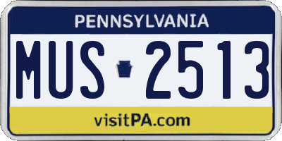 PA license plate MUS2513