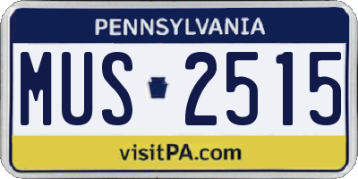 PA license plate MUS2515