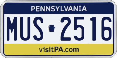 PA license plate MUS2516