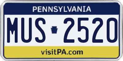 PA license plate MUS2520