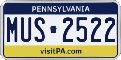 PA license plate MUS2522