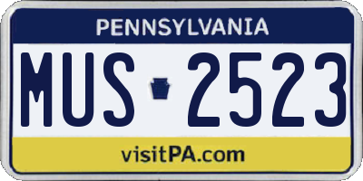 PA license plate MUS2523