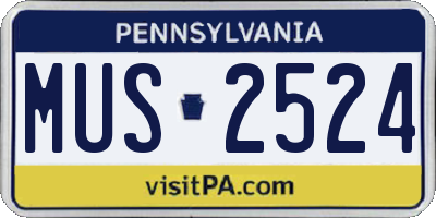 PA license plate MUS2524