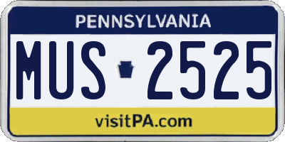 PA license plate MUS2525