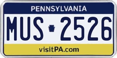 PA license plate MUS2526