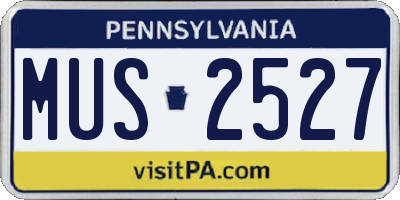 PA license plate MUS2527