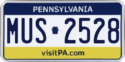 PA license plate MUS2528