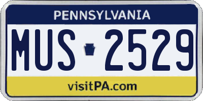PA license plate MUS2529