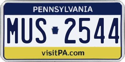 PA license plate MUS2544
