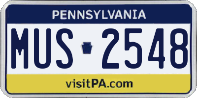 PA license plate MUS2548