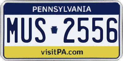 PA license plate MUS2556
