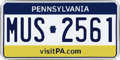 PA license plate MUS2561