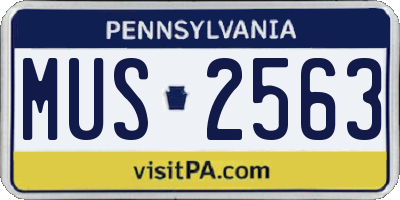 PA license plate MUS2563