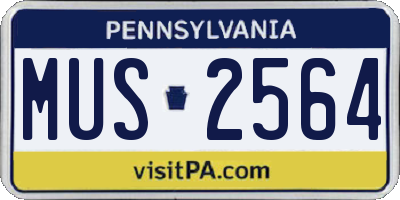 PA license plate MUS2564