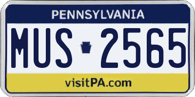 PA license plate MUS2565