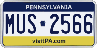 PA license plate MUS2566