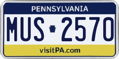 PA license plate MUS2570