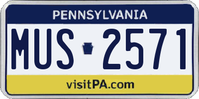 PA license plate MUS2571