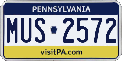 PA license plate MUS2572