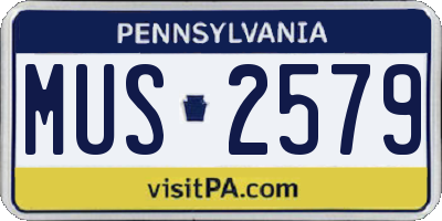 PA license plate MUS2579