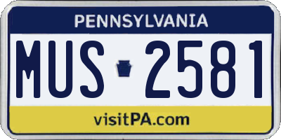 PA license plate MUS2581