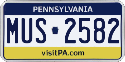 PA license plate MUS2582