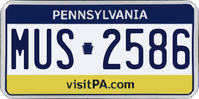 PA license plate MUS2586