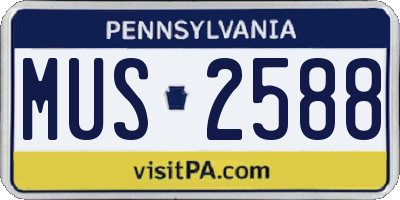PA license plate MUS2588