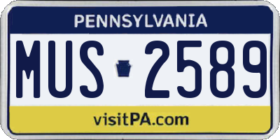 PA license plate MUS2589