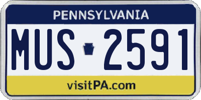 PA license plate MUS2591