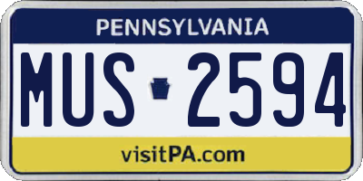 PA license plate MUS2594