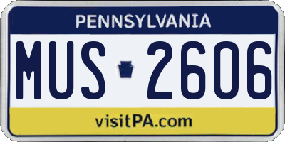 PA license plate MUS2606