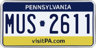 PA license plate MUS2611