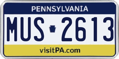 PA license plate MUS2613