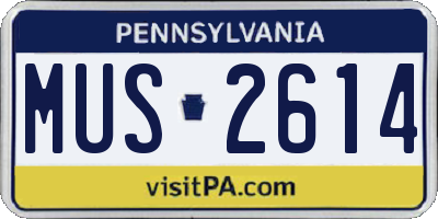 PA license plate MUS2614