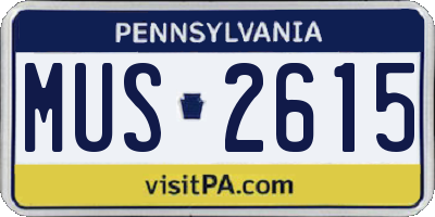 PA license plate MUS2615