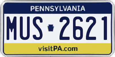 PA license plate MUS2621