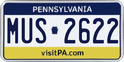 PA license plate MUS2622