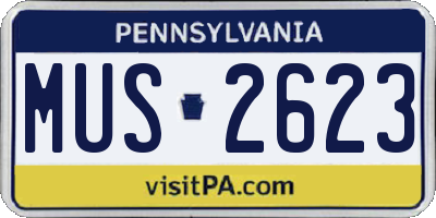 PA license plate MUS2623