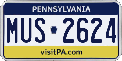 PA license plate MUS2624