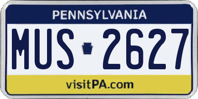 PA license plate MUS2627