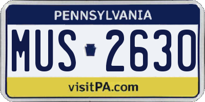 PA license plate MUS2630