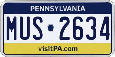 PA license plate MUS2634