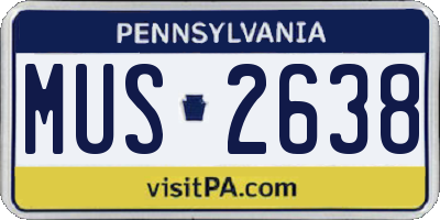 PA license plate MUS2638