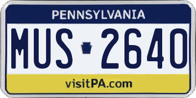 PA license plate MUS2640
