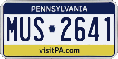 PA license plate MUS2641