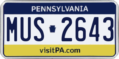 PA license plate MUS2643
