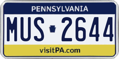 PA license plate MUS2644