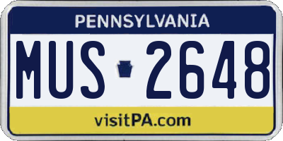PA license plate MUS2648